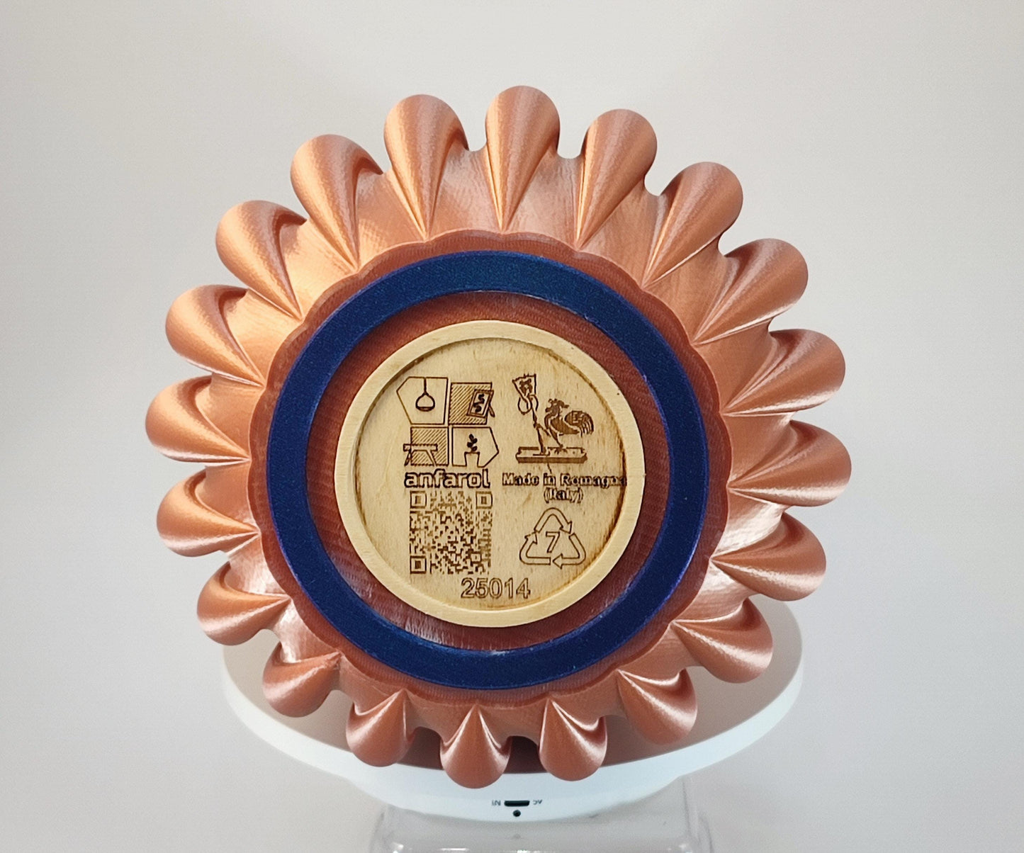 Modern, large and tall vase, copper colored.