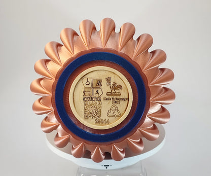 Modern, large and tall vase, copper colored.
