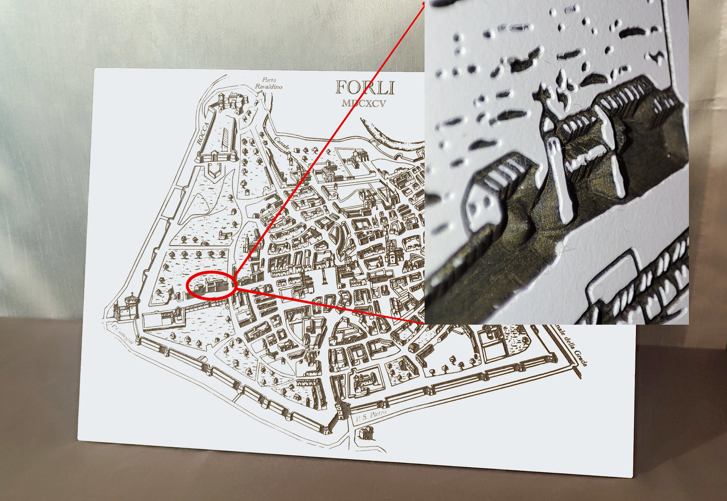 Mappa antica Forlì, ca. 1695