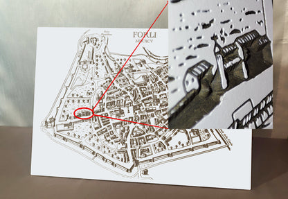 Mappa antica Forlì, ca. 1695