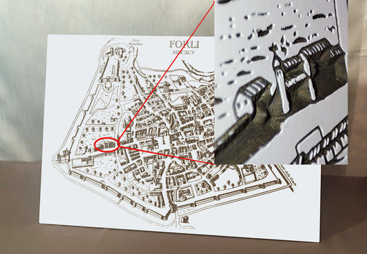Mappa antica Forlì, ca. 1695