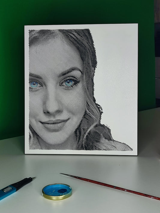 Quadro inciso in bianco e nero, personalizzato. Idea regalo UNICA.