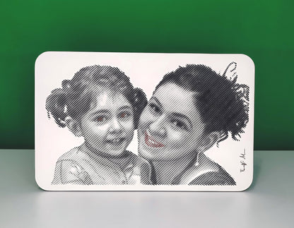 Quadro inciso in bianco e nero, personalizzato. Idea regalo UNICA.